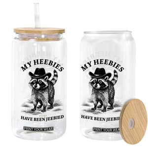 Funny Cowboy Raccoon Meme Glass Can My Heebies Have Been Jeebied TS14 Print Your Wear