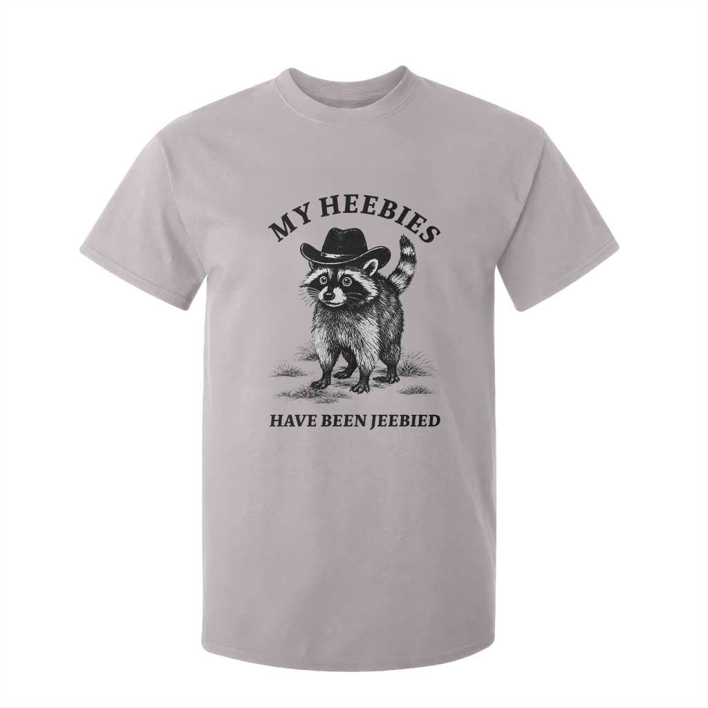 Funny Cowboy Raccoon Meme T Shirt For Kid My Heebies Have Been Jeebied TS14 Ice Gray Print Your Wear