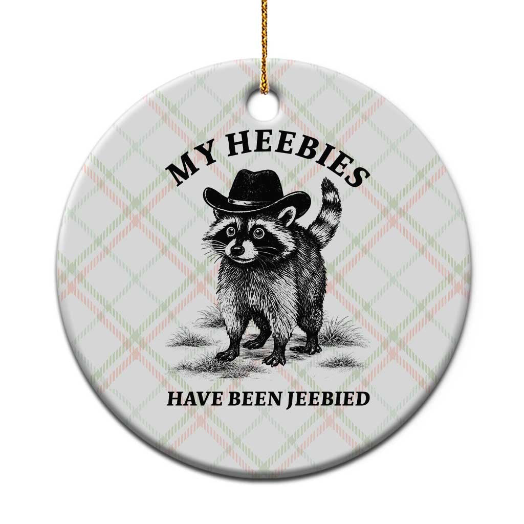 Funny Cowboy Raccoon Meme Ceramic Ornament My Heebies Have Been Jeebied TS14 1pc Christmas Plaid Print Your Wear