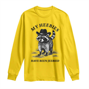 Funny Cowboy Raccoon Meme Long Sleeve Shirt My Heebies Have Been Jeebied TS14 Daisy Print Your Wear