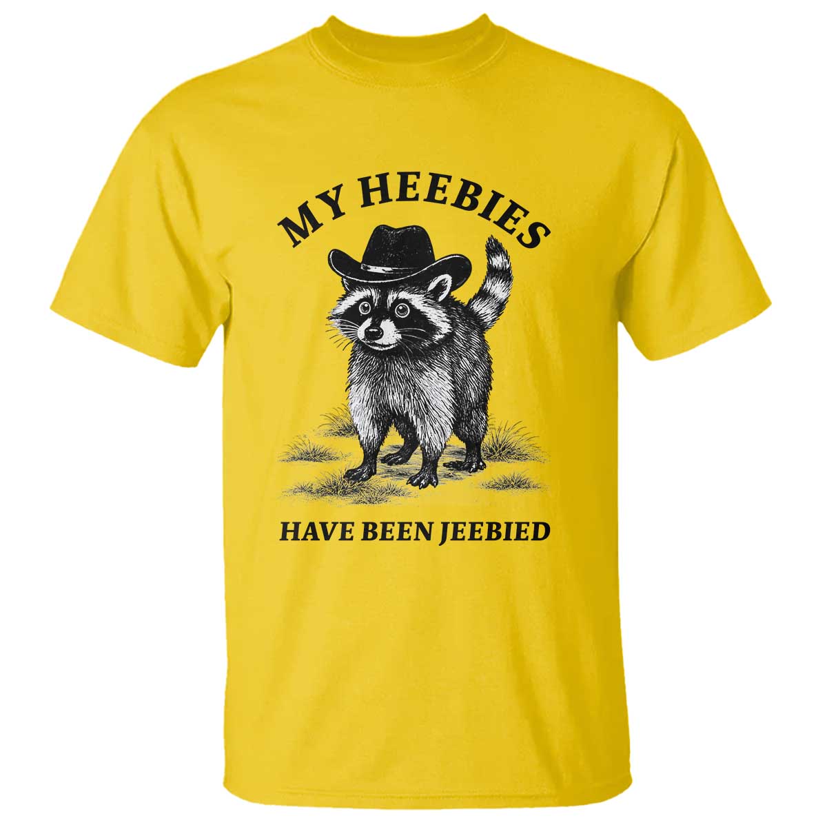 Funny Cowboy Raccoon Meme T Shirt My Heebies Have Been Jeebied TS14 Daisy Print Your Wear