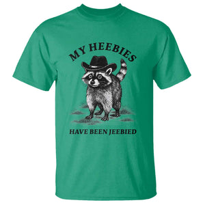 Funny Cowboy Raccoon Meme T Shirt My Heebies Have Been Jeebied TS14 Irish Green Print Your Wear