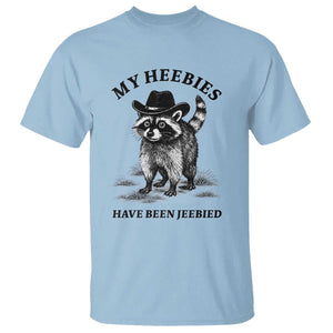 Funny Cowboy Raccoon Meme T Shirt My Heebies Have Been Jeebied TS14 Light Blue Print Your Wear