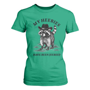 Funny Cowboy Raccoon Meme T Shirt For Women My Heebies Have Been Jeebied TS14 Irish Green Print Your Wear