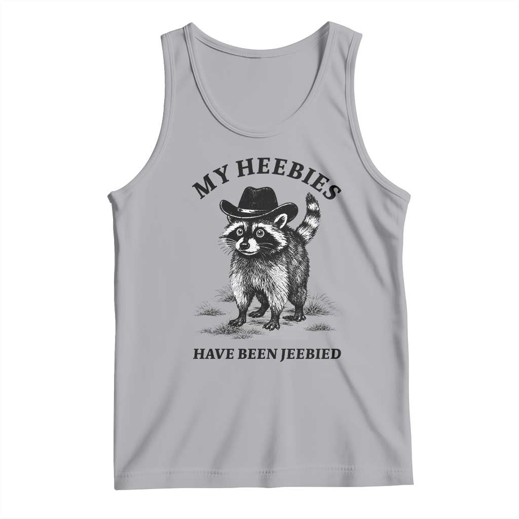 Funny Cowboy Raccoon Meme Tank Top My Heebies Have Been Jeebied TS14 Athletic Heather Print Your Wear
