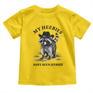 Funny Cowboy Raccoon Meme Toddler T Shirt My Heebies Have Been Jeebied TS14 Daisy Print Your Wear