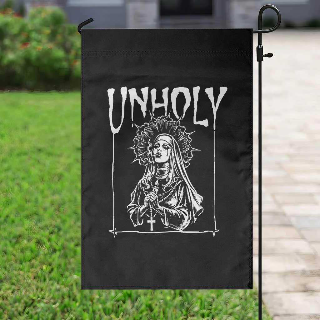 Unholy Nun Garden Flag Funny Horror Unholy Nun Satan Baphomet Gothic TS14 Print Your Wear