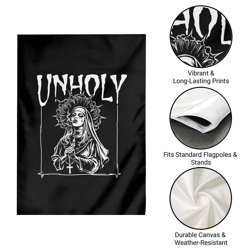 Unholy Nun Garden Flag Funny Horror Unholy Nun Satan Baphomet Gothic TS14 Print Your Wear