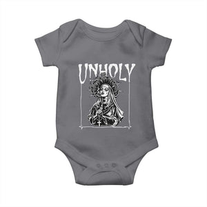 Unholy Nun Baby Onesie Funny Horror Unholy Nun Satan Baphomet Gothic TS14 Charcoal Print Your Wear