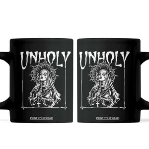 Unholy Nun Coffee Mug Funny Horror Unholy Nun Satan Baphomet Gothic TS14 Black Print Your Wear