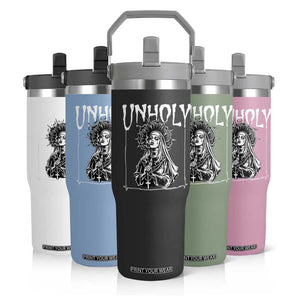 Unholy Nun Flip Straw Tumbler Funny Horror Unholy Nun Satan Baphomet Gothic TS14 Print Your Wear