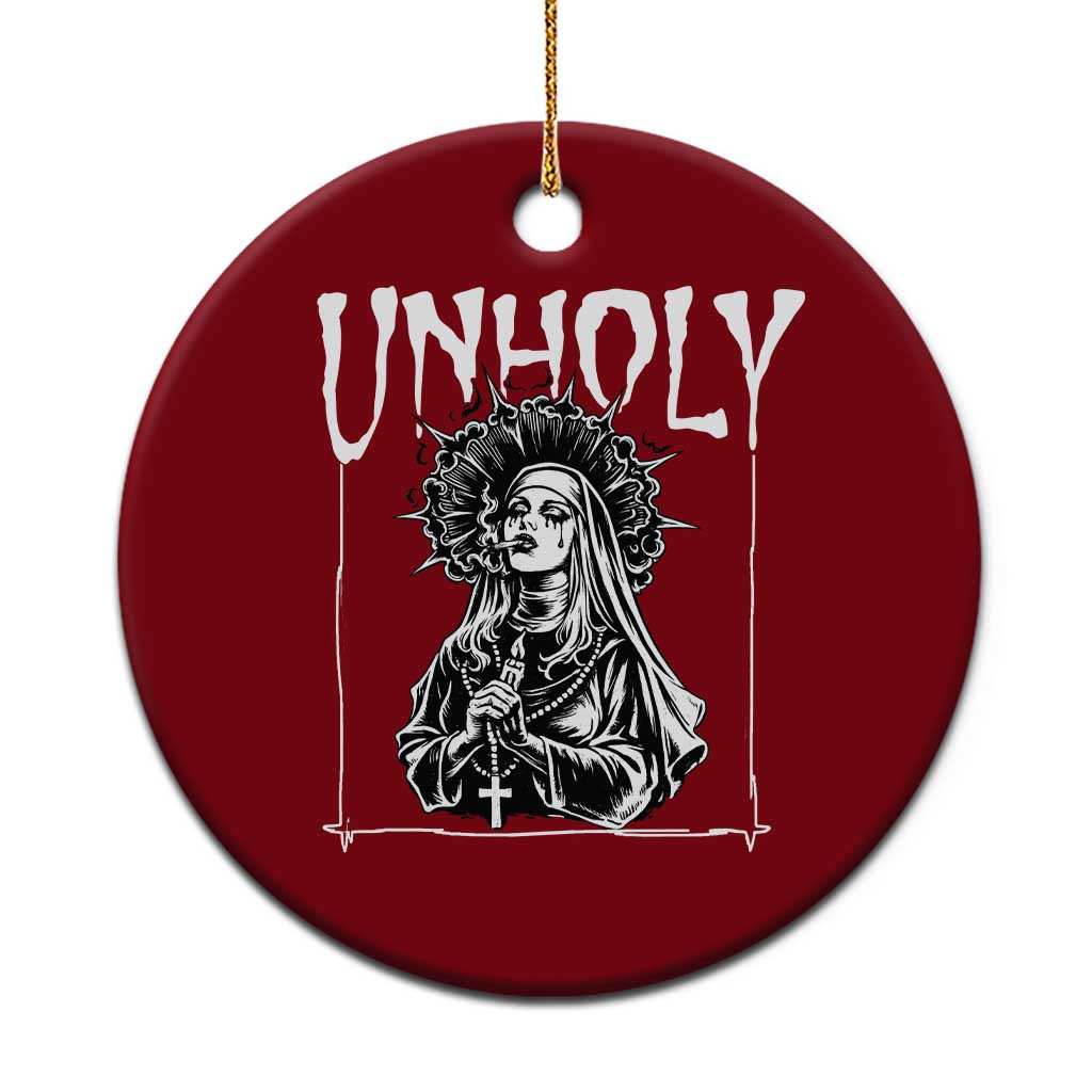 Unholy Nun Ceramic Ornament Funny Horror Unholy Nun Satan Baphomet Gothic TS14 1pc Red Print Your Wear