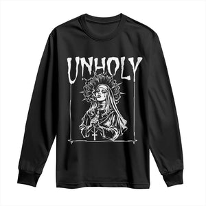 Unholy Nun Long Sleeve Shirt Funny Horror Unholy Nun Satan Baphomet Gothic TS14 Black Print Your Wear