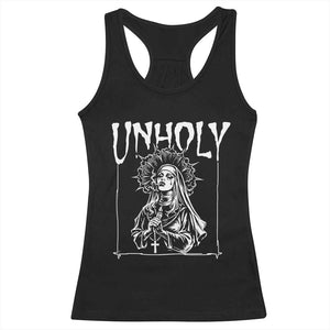 Unholy Nun Racerback Tank Top Funny Horror Unholy Nun Satan Baphomet Gothic TS14 Black Print Your Wear