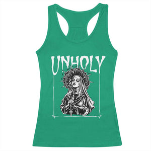 Unholy Nun Racerback Tank Top Funny Horror Unholy Nun Satan Baphomet Gothic TS14 Irish Green Print Your Wear