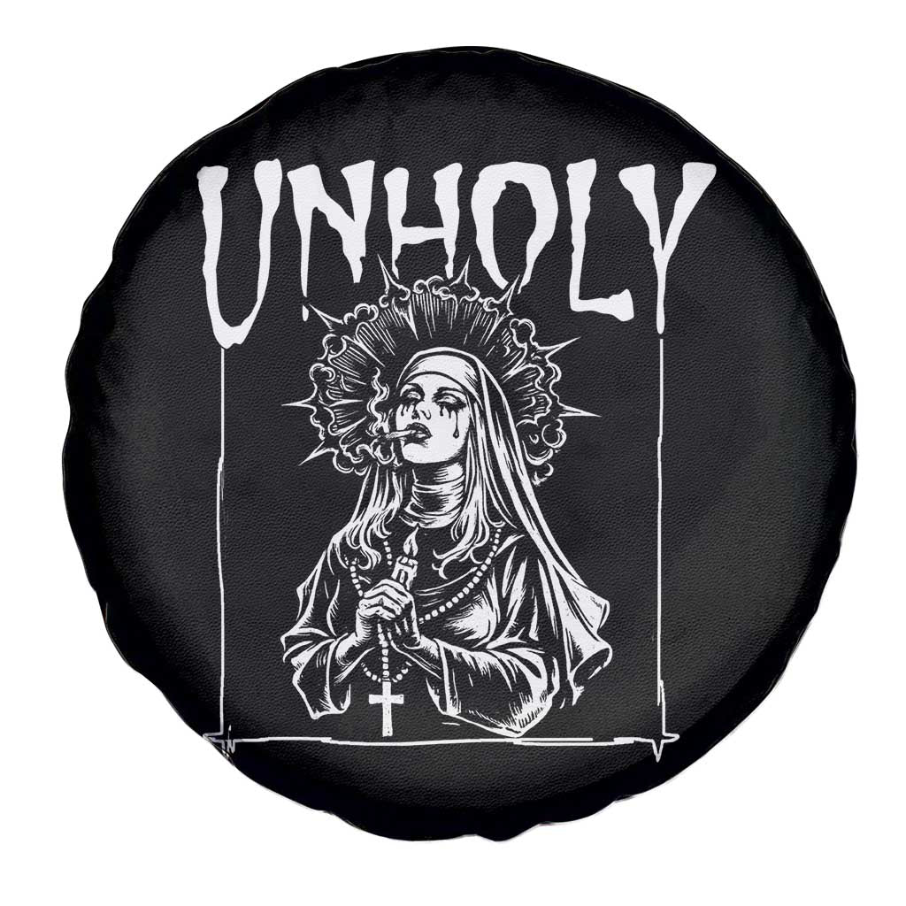Unholy Nun Spare Tire Cover Funny Horror Unholy Nun Satan Baphomet Gothic TS14 Print Your Wear