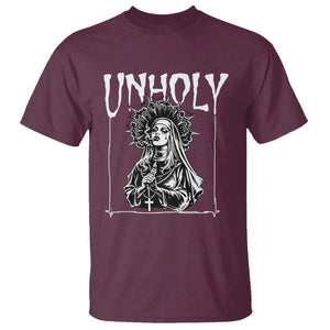 Unholy Nun T Shirt Funny Horror Unholy Nun Satan Baphomet Gothic TS14 Maroon Print Your Wear