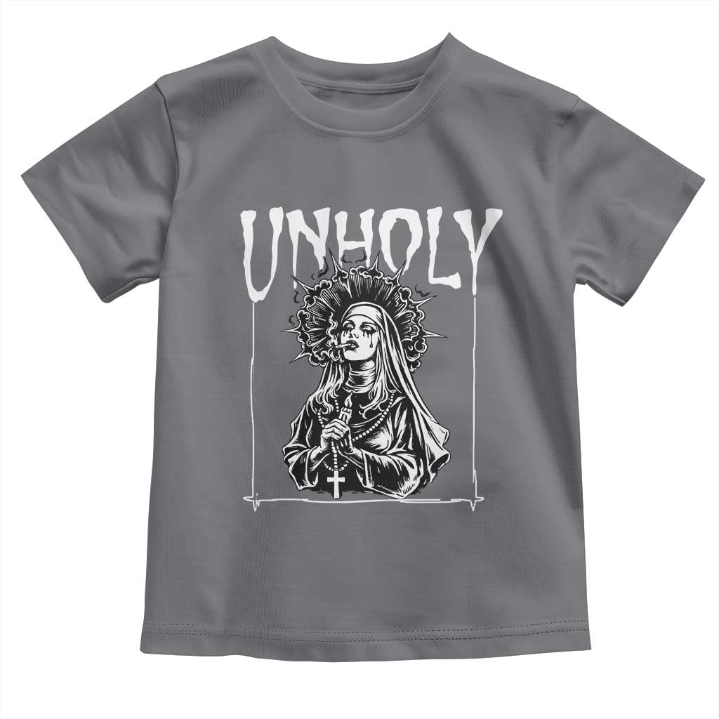 Unholy Nun Toddler T Shirt Funny Horror Unholy Nun Satan Baphomet Gothic TS14 Charcoal Print Your Wear