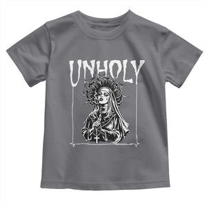 Unholy Nun Toddler T Shirt Funny Horror Unholy Nun Satan Baphomet Gothic TS14 Charcoal Print Your Wear