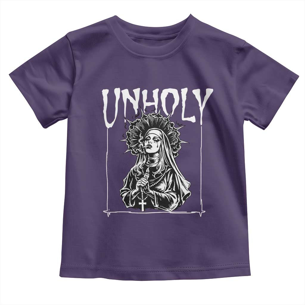 Unholy Nun Toddler T Shirt Funny Horror Unholy Nun Satan Baphomet Gothic TS14 Purple Print Your Wear