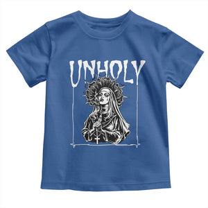 Unholy Nun Toddler T Shirt Funny Horror Unholy Nun Satan Baphomet Gothic TS14 Royal Blue Print Your Wear