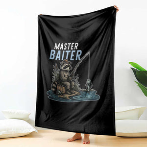 Funny Raccoon Fishing Throw Blanket Master Baiter Fisherman TS14 Print Your Wear