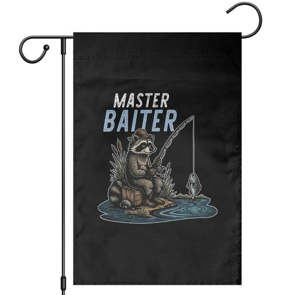 Funny Raccoon Fishing Garden Flag Master Baiter Fisherman TS14 Black Print Your Wear