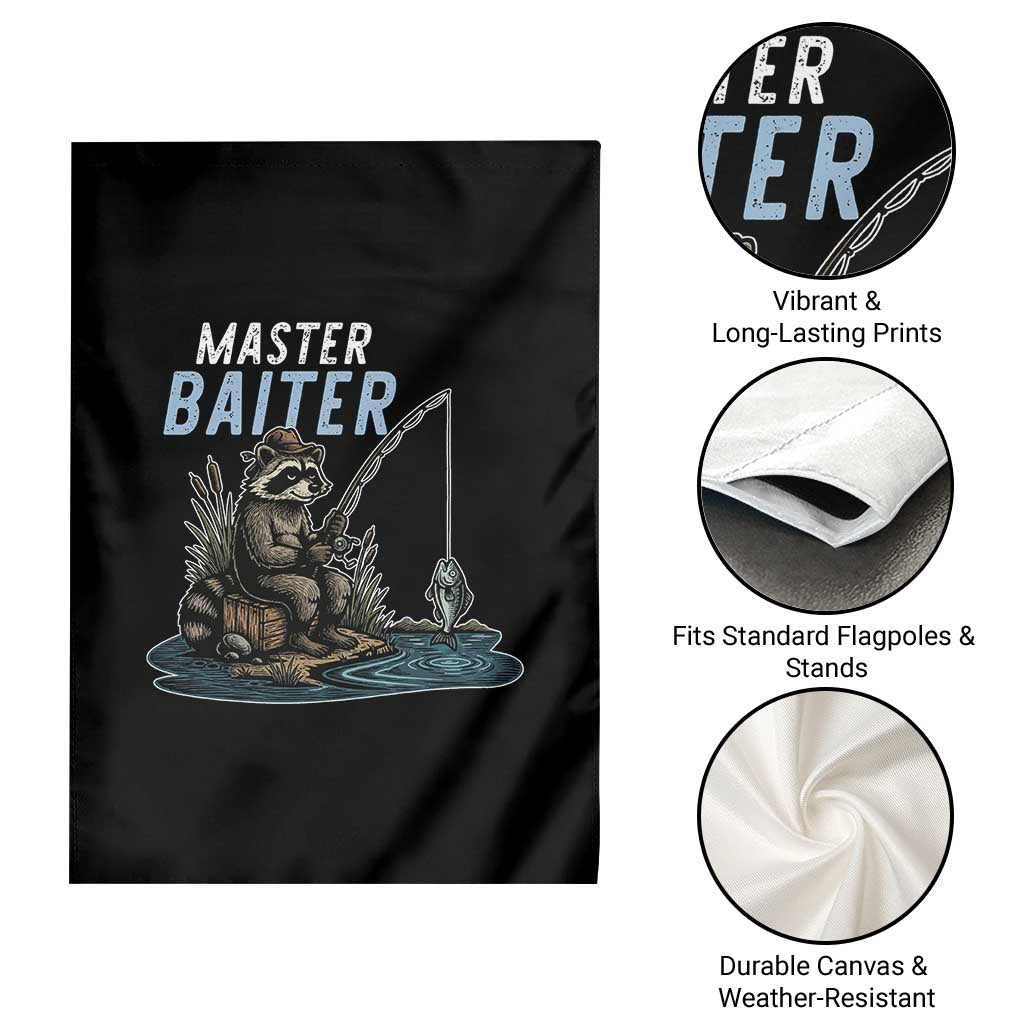 Funny Raccoon Fishing Garden Flag Master Baiter Fisherman TS14 Print Your Wear