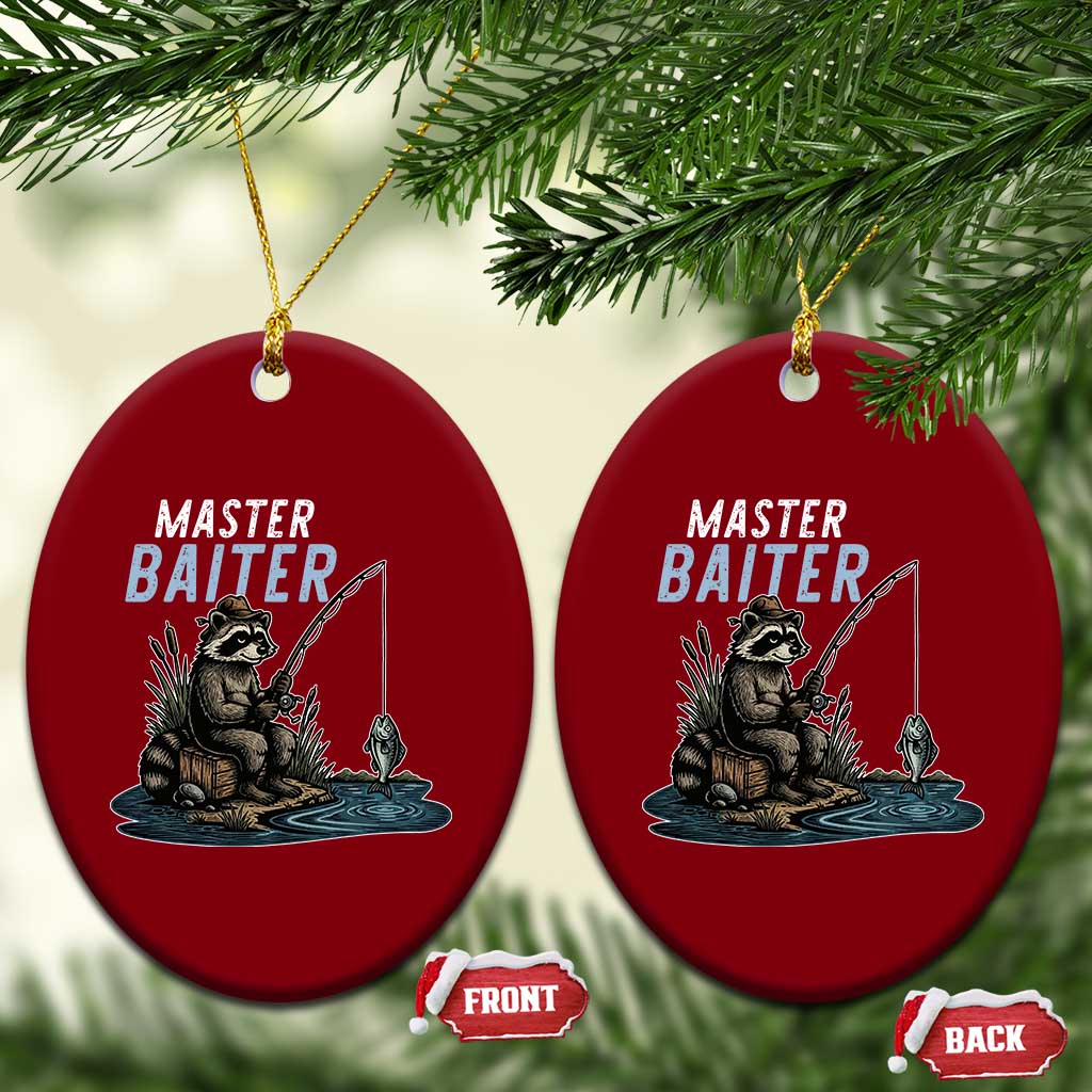 Funny Raccoon Fishing Ceramic Ornament Master Baiter Fisherman TS14 Print Your Wear