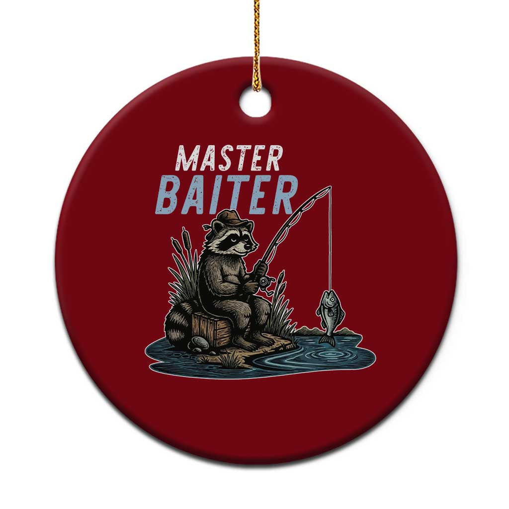 Funny Raccoon Fishing Ceramic Ornament Master Baiter Fisherman TS14 1pc Red Print Your Wear