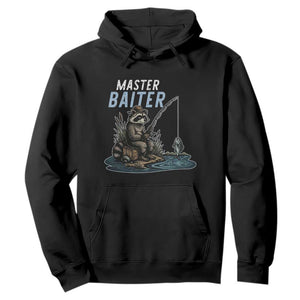 Funny Raccoon Fishing Hoodie Master Baiter Fisherman TS14 Black Print Your Wear