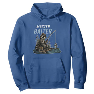 Funny Raccoon Fishing Hoodie Master Baiter Fisherman TS14 Royal Blue Print Your Wear