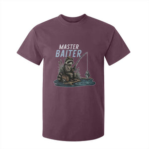 Funny Raccoon Fishing T Shirt For Kid Master Baiter Fisherman TS14 Maroon Print Your Wear