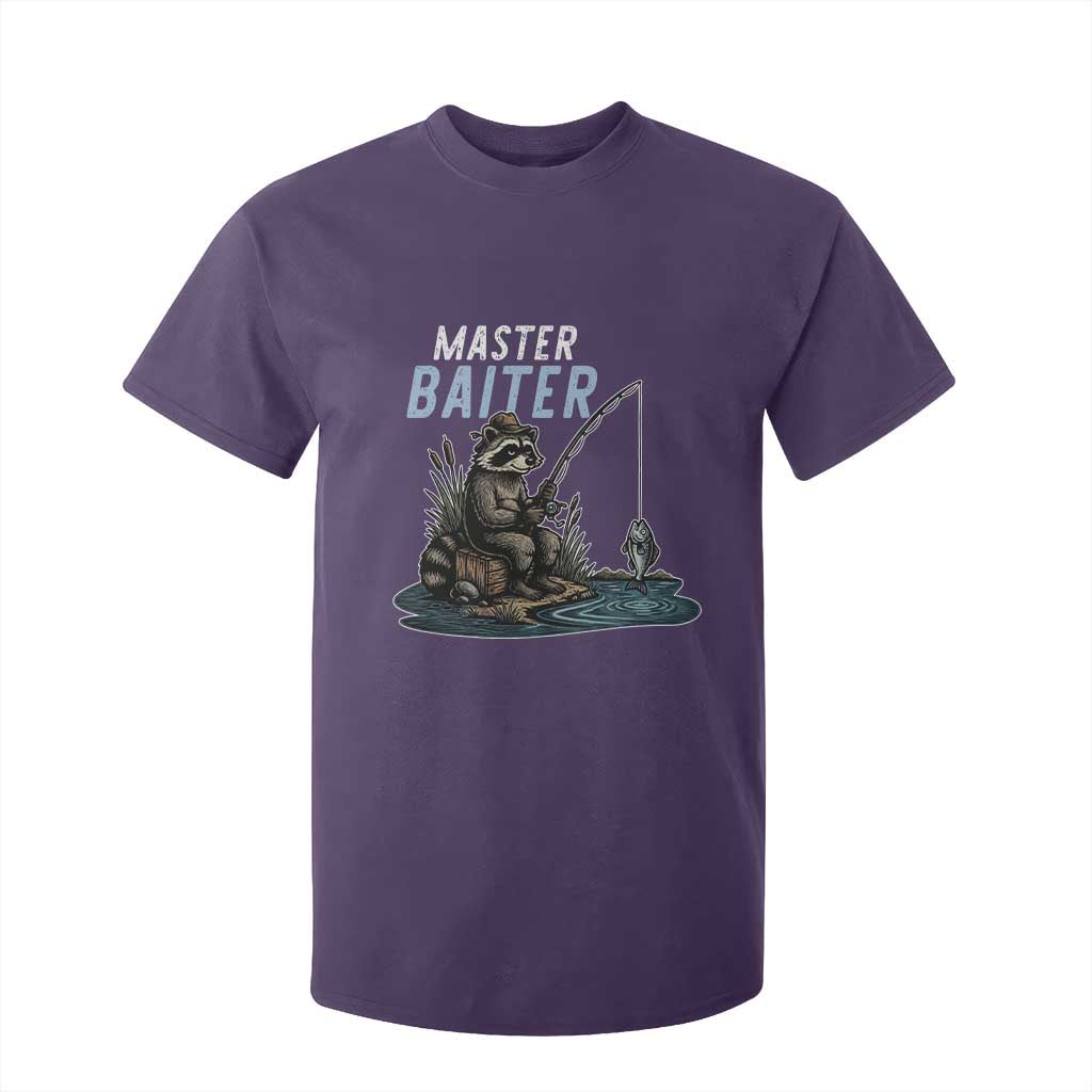 Funny Raccoon Fishing T Shirt For Kid Master Baiter Fisherman TS14 Purple Print Your Wear