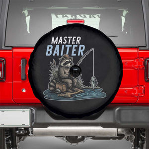 Funny Raccoon Fishing Spare Tire Cover Master Baiter Fisherman TS14 Black Print Your Wear