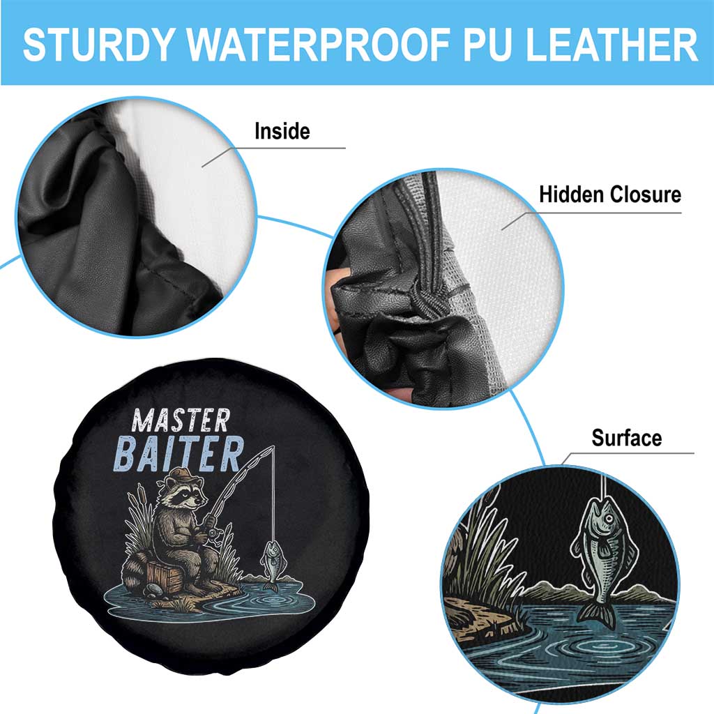 Funny Raccoon Fishing Spare Tire Cover Master Baiter Fisherman TS14 Print Your Wear