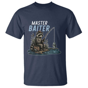 Funny Raccoon Fishing T Shirt Master Baiter Fisherman TS14 Navy Print Your Wear