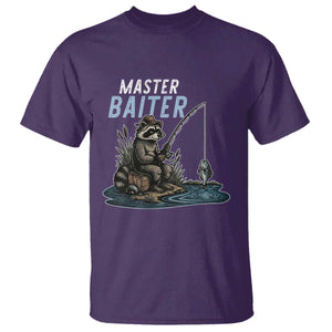 Funny Raccoon Fishing T Shirt Master Baiter Fisherman TS14 Purple Print Your Wear