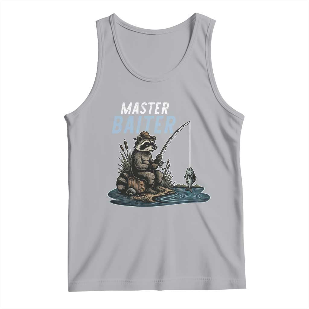 Funny Raccoon Fishing Tank Top Master Baiter Fisherman TS14 Athletic Heather Print Your Wear
