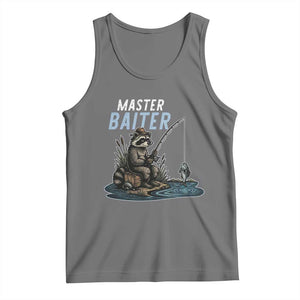 Funny Raccoon Fishing Tank Top Master Baiter Fisherman TS14 Black Heather Print Your Wear