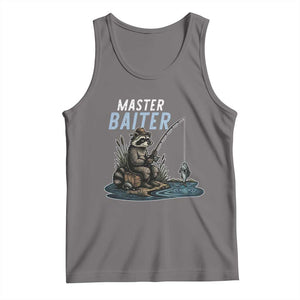Funny Raccoon Fishing Tank Top Master Baiter Fisherman TS14 Deep Heather Print Your Wear