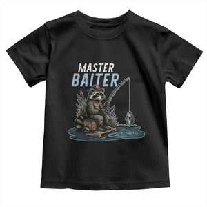 Funny Raccoon Fishing Toddler T Shirt Master Baiter Fisherman TS14 Black Print Your Wear