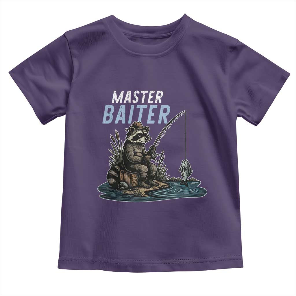 Funny Raccoon Fishing Toddler T Shirt Master Baiter Fisherman TS14 Purple Print Your Wear