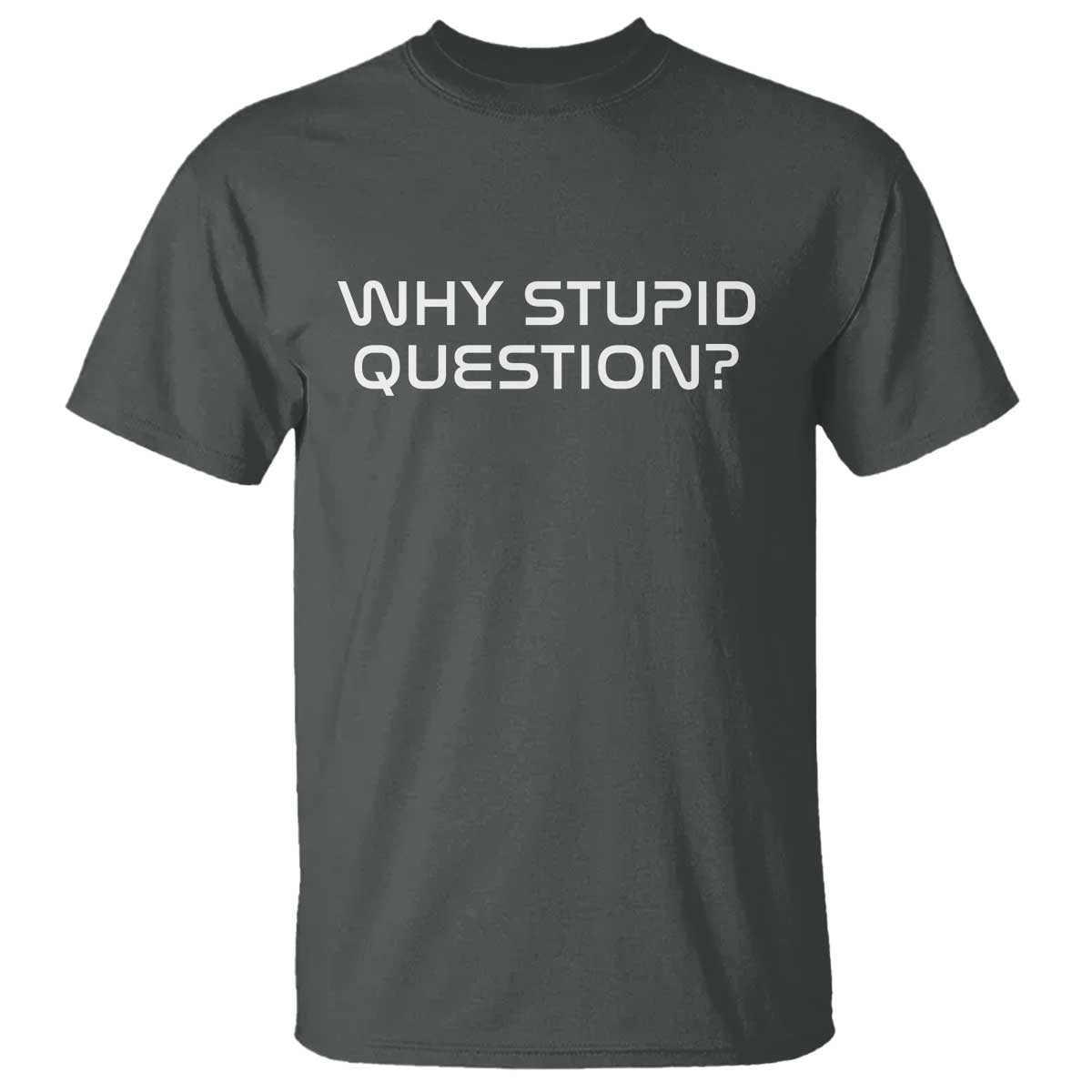 Why Stupid Question T Shirt Funny Space Quote Sci Fi Book TS14 Dark Heather Print Your Wear