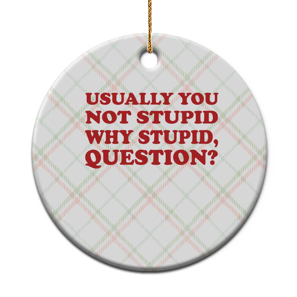 Usually You Not Stupid Why Stupid Question Ceramic Ornament Funny Space Quote Sci Fi Book TS14 1pc Christmas Plaid Print Your Wear