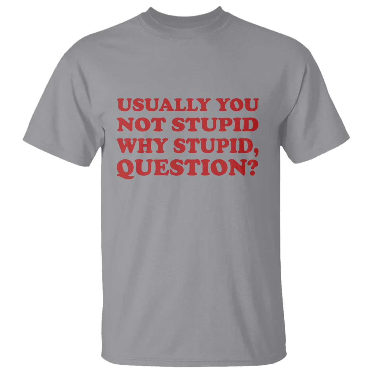 Usually You Not Stupid Why Stupid Question T Shirt Funny Space Quote Sci Fi Book TS14 Sport Gray Print Your Wear