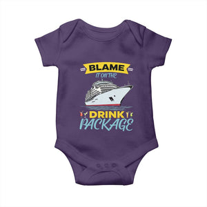 Funny Cruise Vacation Baby Onesie Blame It On The Drink Package TS14 Purple Print Your Wear