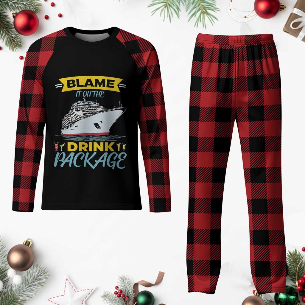 Funny Cruise Vacation Plaid Pajama Set Blame It On The Drink Package TS14 Buffalo Plaid Print Your Wear