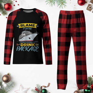 Funny Cruise Vacation Plaid Pajama Set Blame It On The Drink Package TS14 Buffalo Plaid Print Your Wear