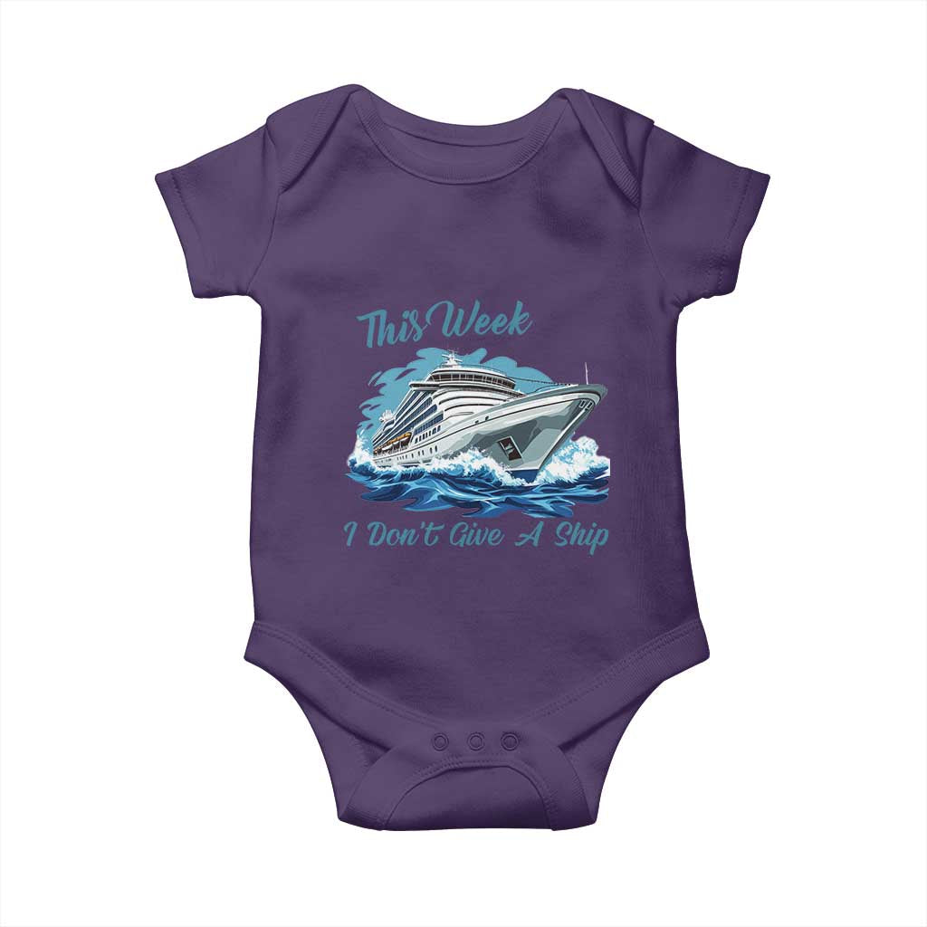 Funny Cruise Vacation Baby Onesie This Week I Do Not Give A Ship TS14 Purple Print Your Wear